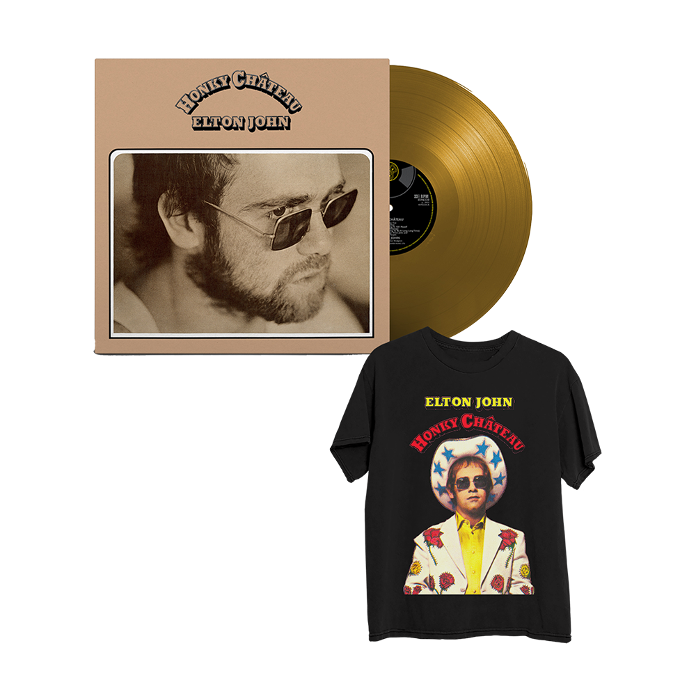 Honky Château Exclusive Gold Colored Vinyl Lp Black T Shirt Elton