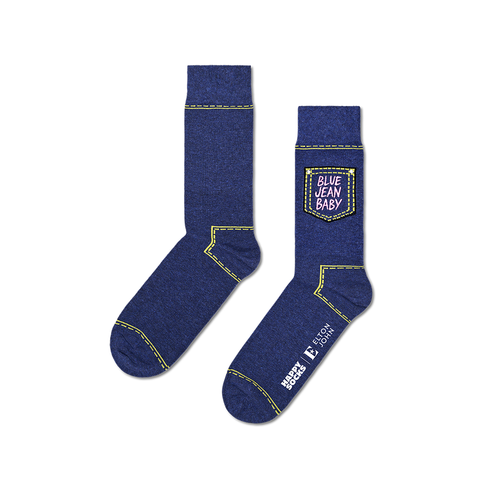 Elton John x Happy Socks Blue Jean Baby Socks