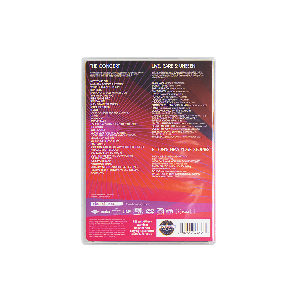 Elton 60 - Live At Madison Square Garden 2DVD Back
