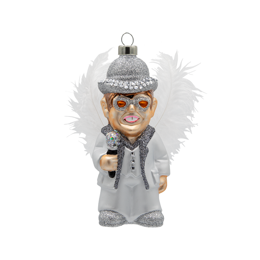 Elton John White Feather Costume Ornament Front
