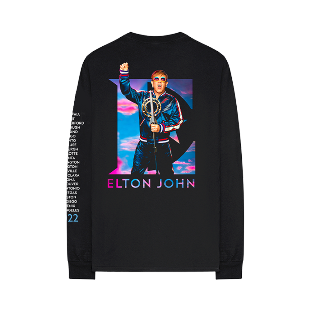 Singing Elton Longsleeve T-Shirt (2022 NA Dates) Back