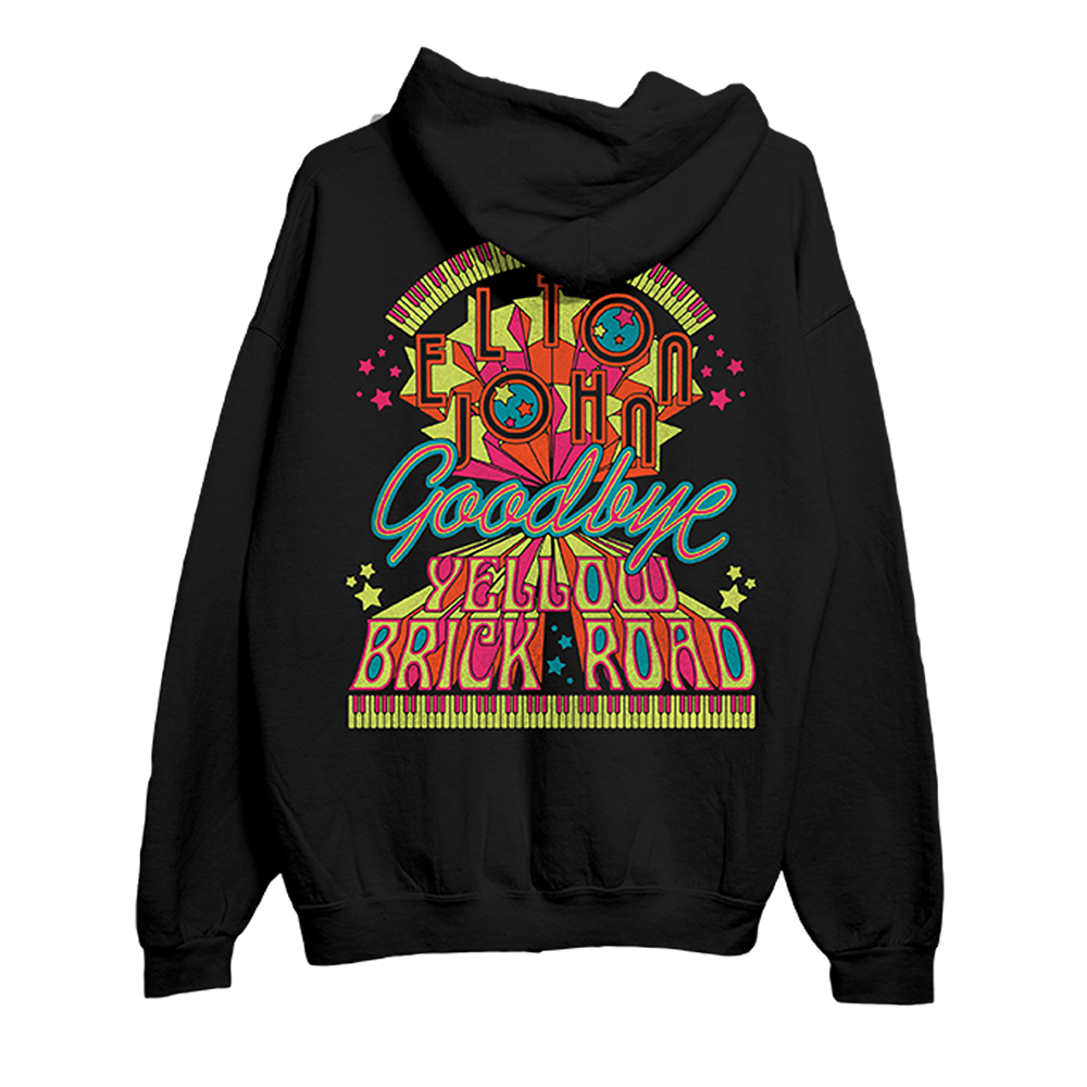 Piano Keys Globe Logo Hoodie Back