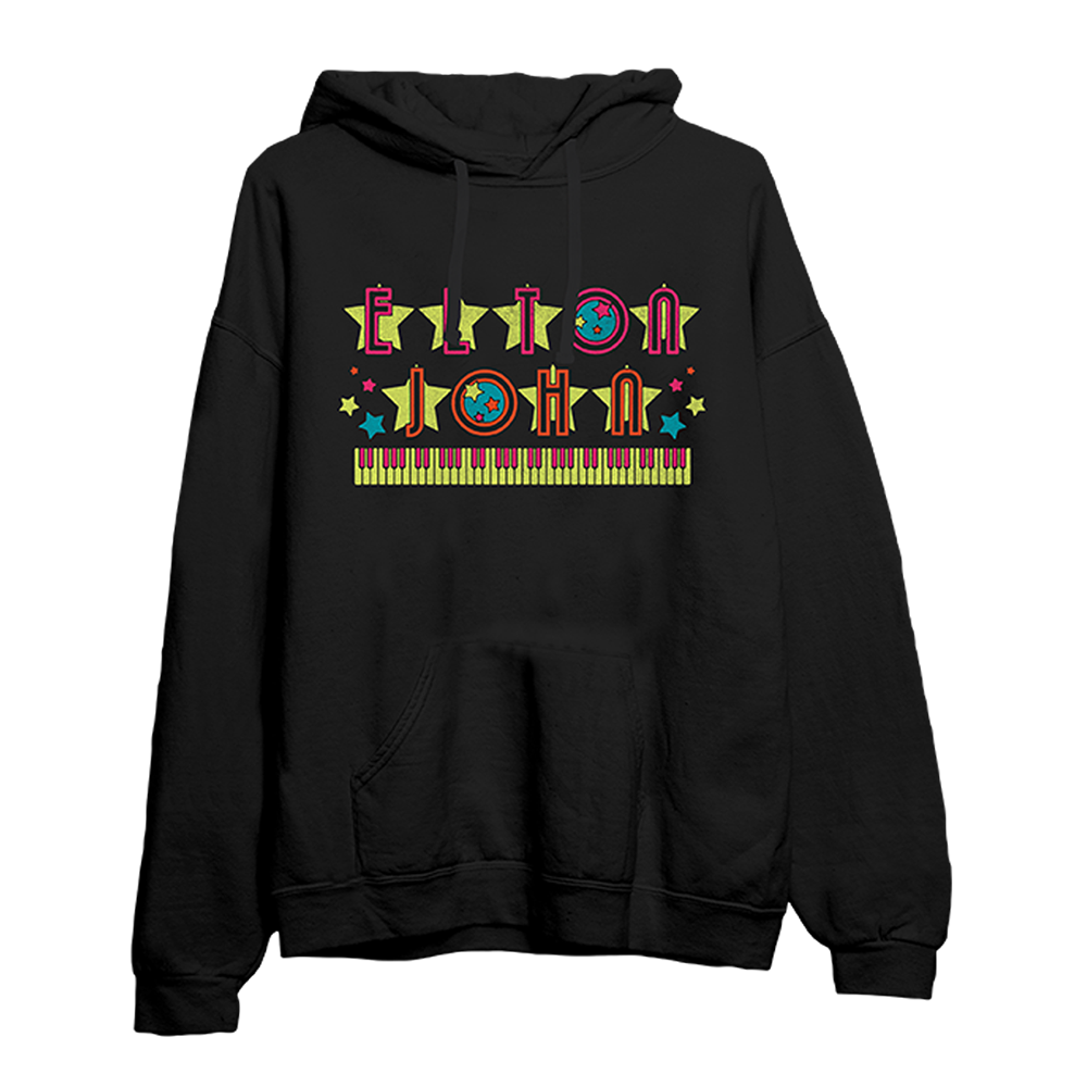Piano Keys Globe Logo Hoodie Front