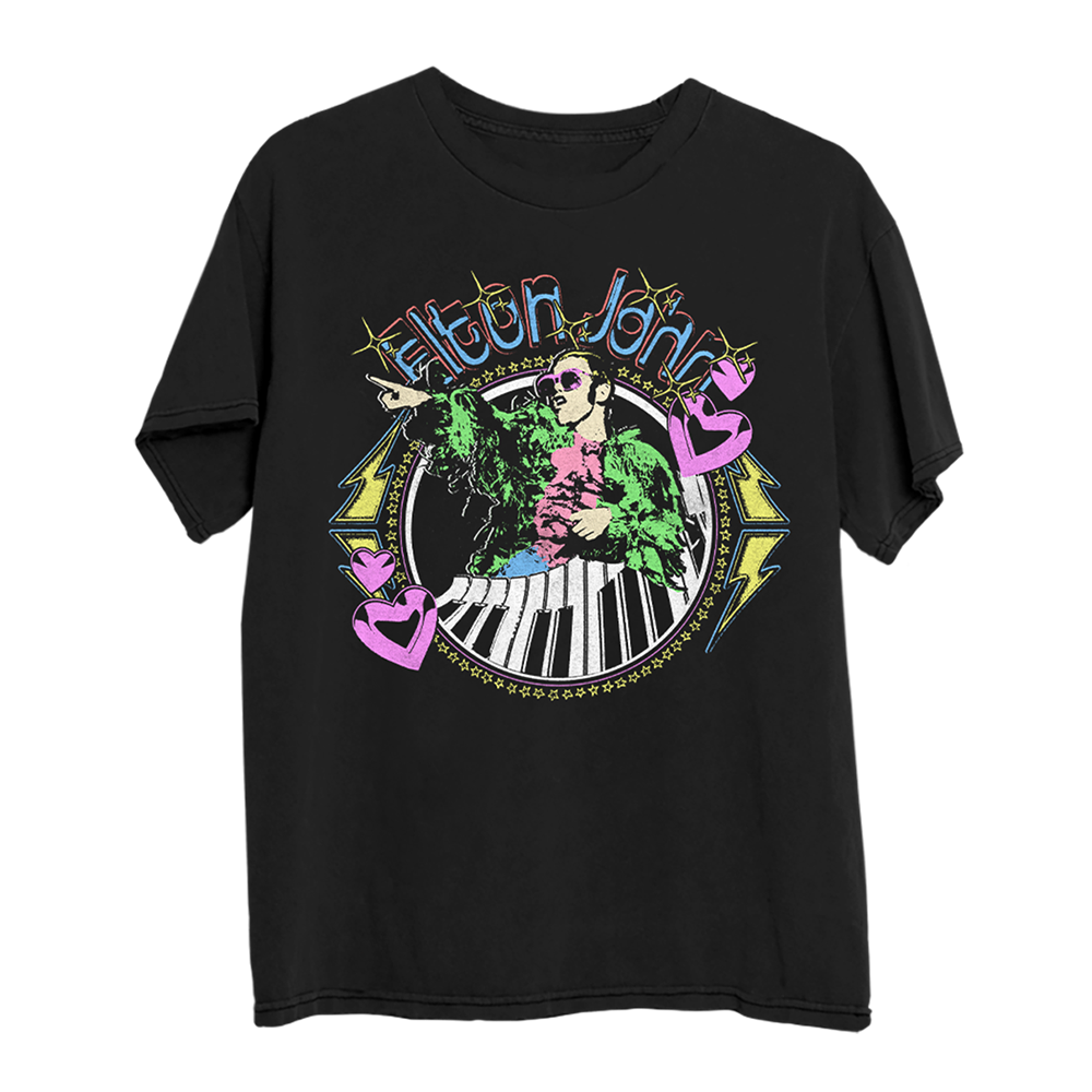 Distressed Threshold Piano Hearts T-Shirt