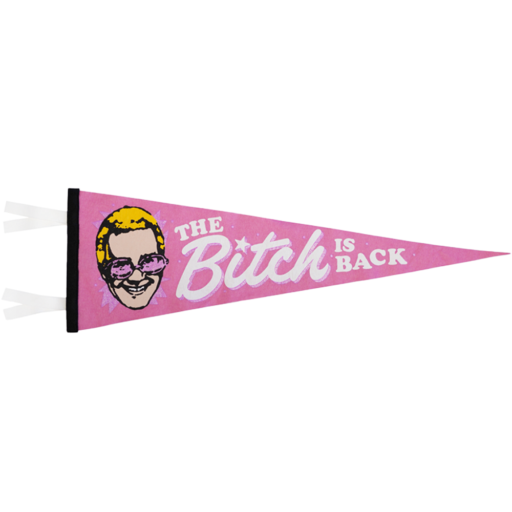Elton John x Oxford Pennant - The Bitch Is Back Pennant Front