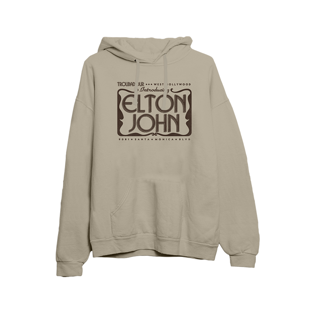 Elton Troubadour Live Event Flier Hoodie Front