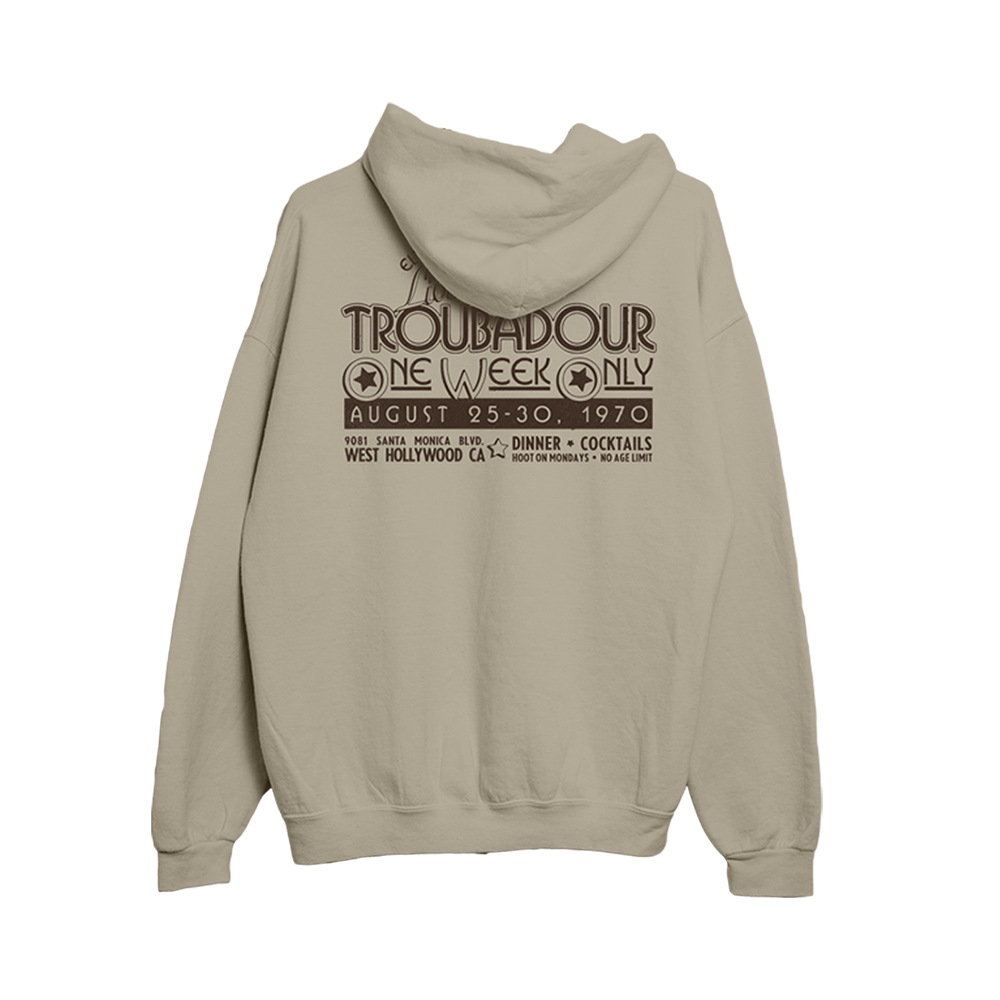 Elton Troubadour Live Event Flier Hoodie Back