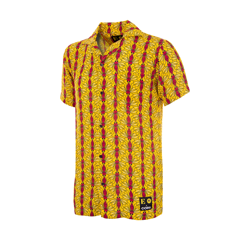 All Over Print Hornet Summer Button Down Shirt Front