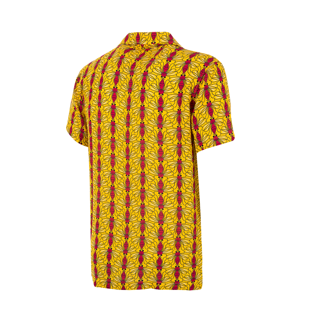 All Over Print Hornet Summer Button Down Shirt Back