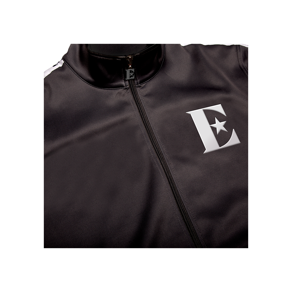 Black Zip Track Jacket - Front details