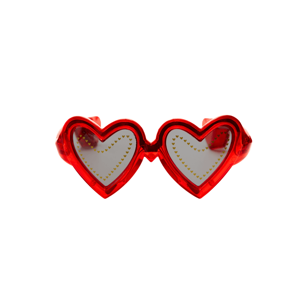 Official Elton John Red Heart Light Up Glasses Front