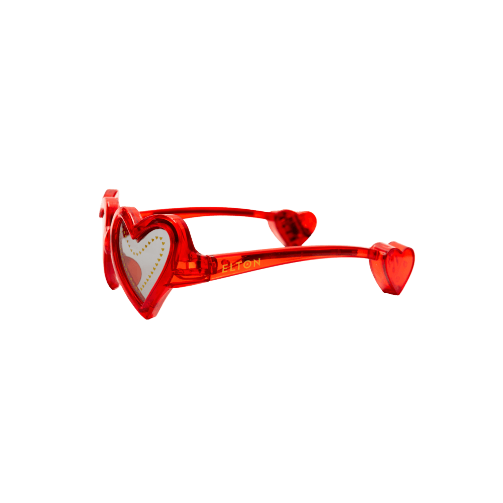 Official Elton John Red Heart Light Up Glasses Side