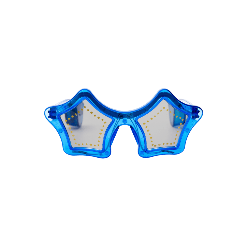 Official Elton John Blue Star Light Up Glasses Front