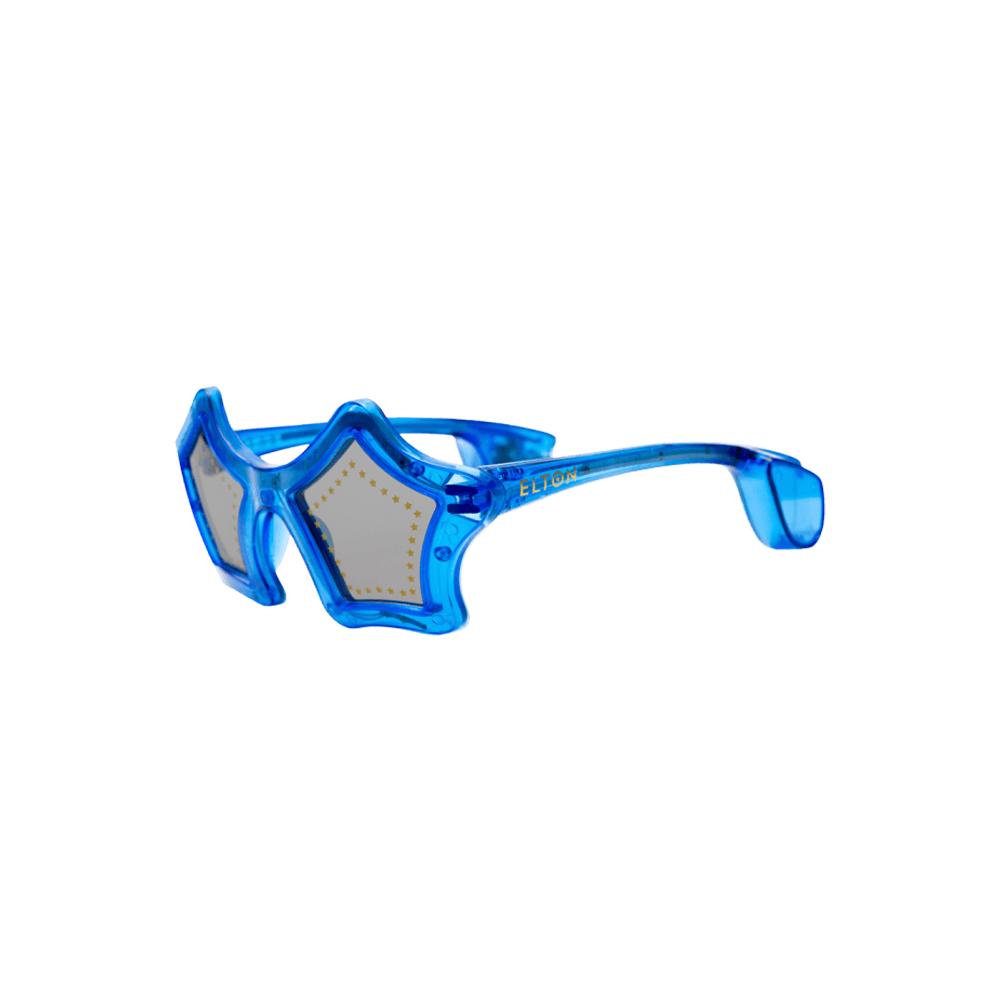 Official Elton John Blue Star Light Up Glasses Side