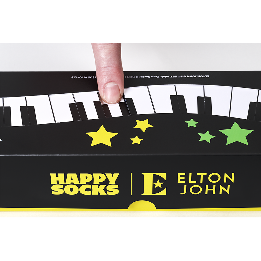 Elton John x Happy Socks 6-Pack Gift Set Box Detail