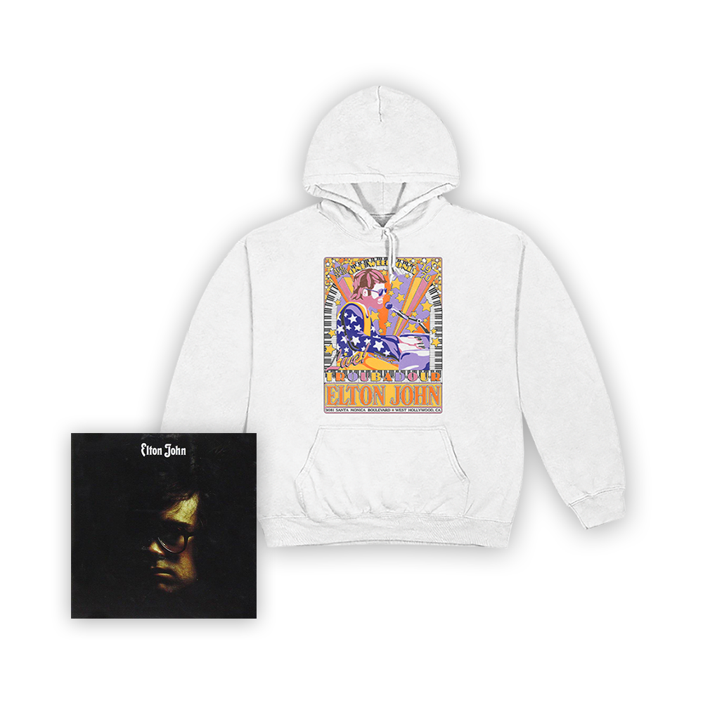 Elton John Vinyl + White Troubadour Hoodie