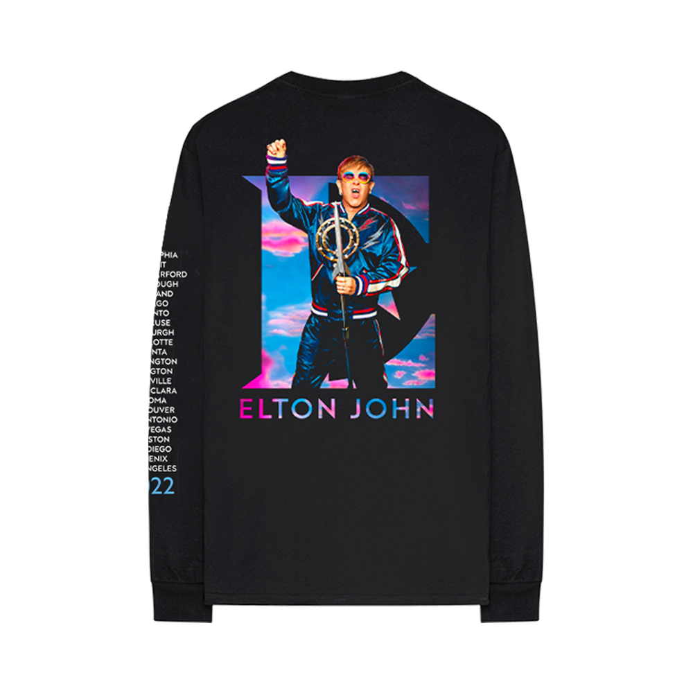 Singing Elton Longsleeve T-Shirt (2022 NA Dates) Back 