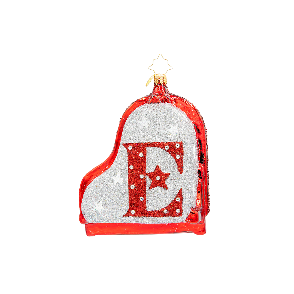 Elton's Red Piano Ornament Back