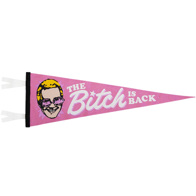 Elton John x Oxford Pennant - The Bitch Is Back Pennant Front 