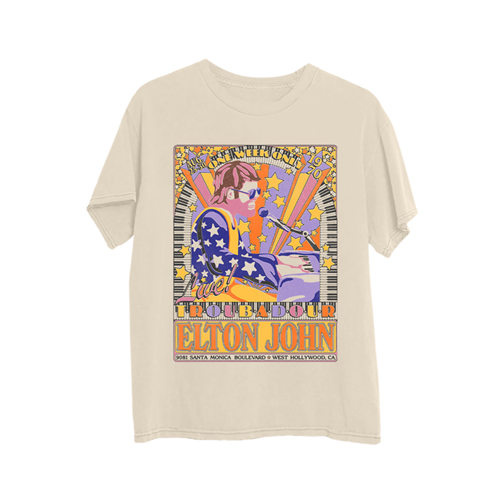 Troubadour Piano Keys Dateback T-Shirt Front 