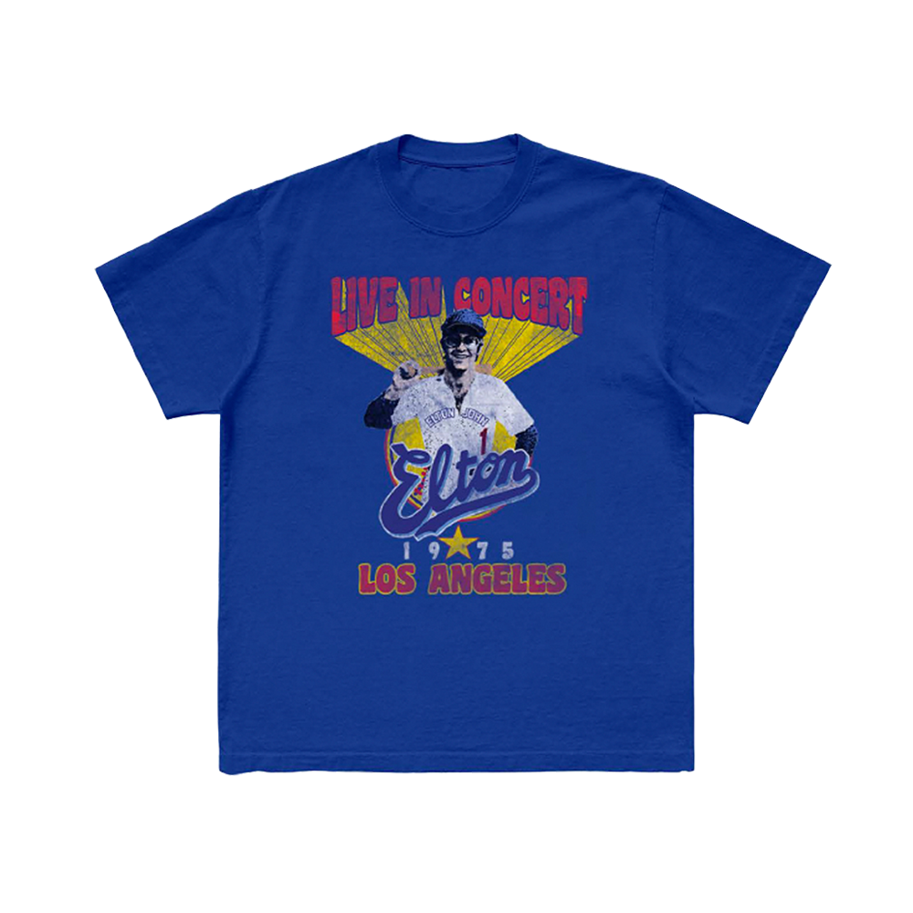 Elton Live In LA 75 Blue T-Shirt
