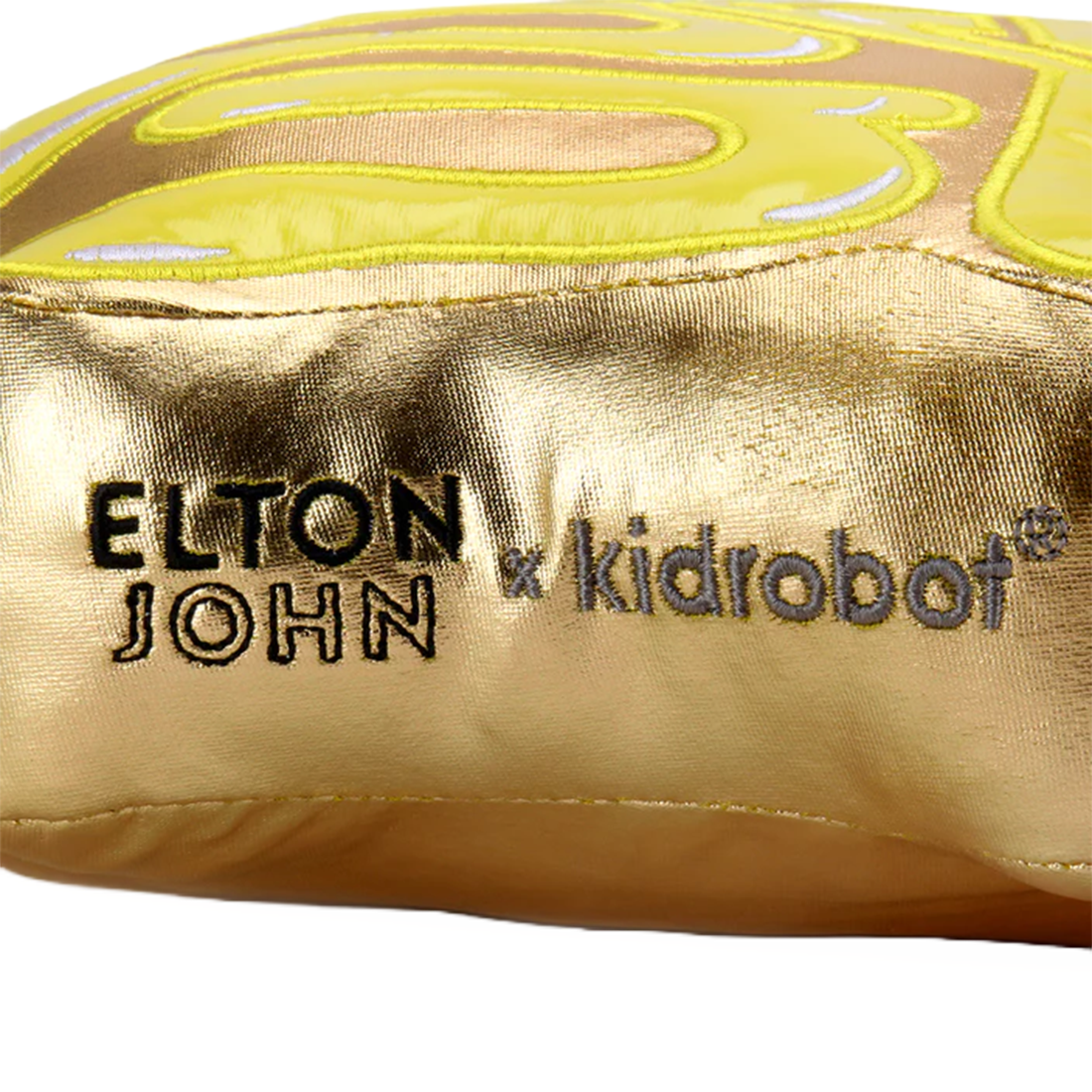 Kidrobot x Elton John Special Edition Gold Pillow Logo