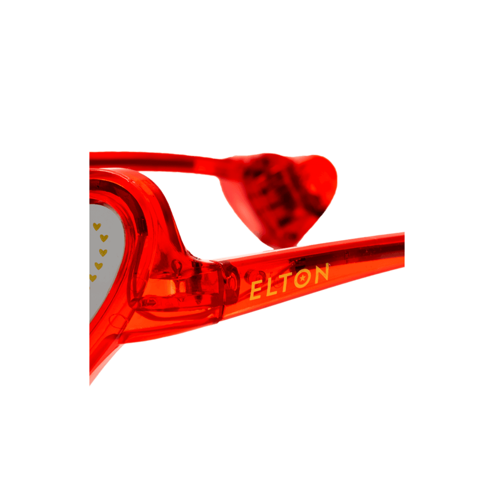 Official Elton John Red Heart Light Up Glasses Detail