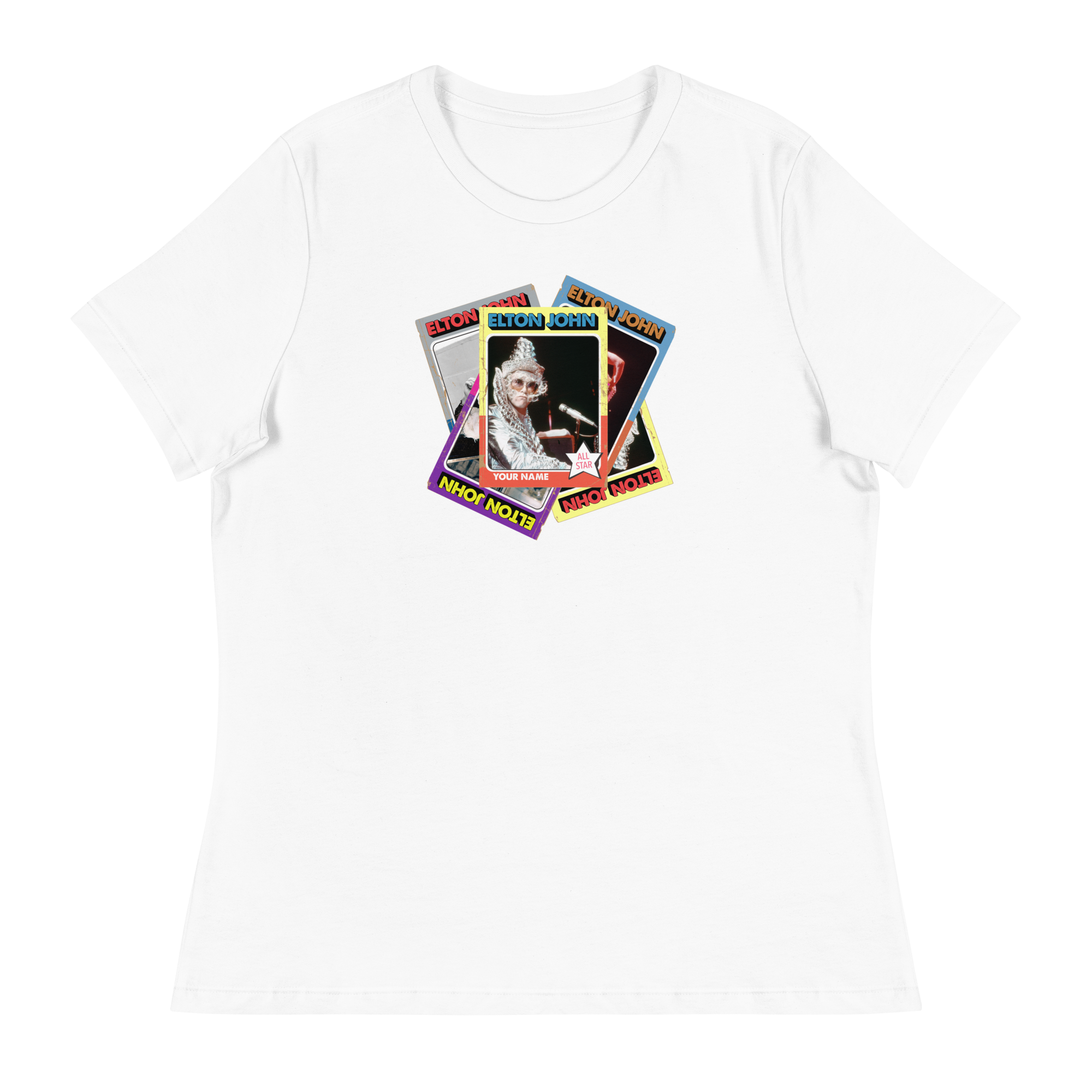 Baseball Card Stacked Women's T-Shirt